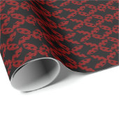 : rood en wit geometrisch golfpatroon cadeaupapier (Rol Hoek)