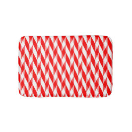Rood en wit geometrisch patroon badmat
