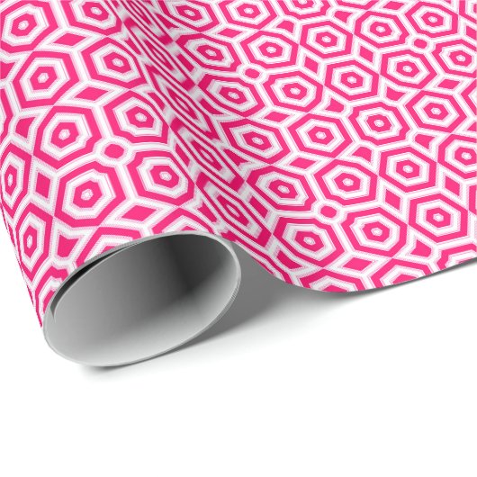 rood en wit geometrisch patroon cadeaupapier (Rol Hoek)