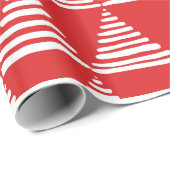 Rood en wit geometrisch patroon cadeaupapier (Rol Hoek)