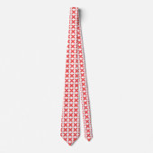 Rood en wit geometrisch patroon met gestileerde stropdas (Voorkant)
