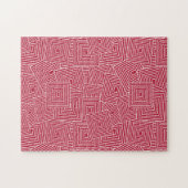 Rood en wit geometrisch vierkant patroon legpuzzel (Horizontaal)