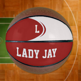 Rood en wit gepersonaliseerd basketbal