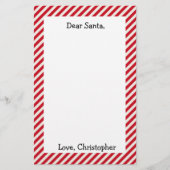 Rood en wit Gepersonaliseerd Beste Santa Letter Briefpapier (Voorkant)