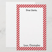 Rood en wit Gepersonaliseerd Beste Santa Letter Briefpapier (Voorkant / Achterkant)
