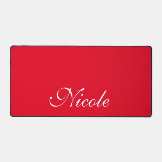 Rood en Wit Gepersonaliseerd Naam Bureaumat (Voorkant)
