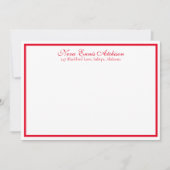 Rood en wit, gepersonaliseerd vlak notiecard kaart (Voorkant)