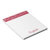 Rood en wit Gepersonaliseerde Stationery Notitieblok (Schuin)