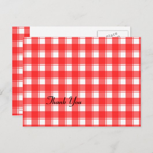 Rood en wit Geplakt Aangepast Dank u Briefkaarten (Voorkant / Achterkant)