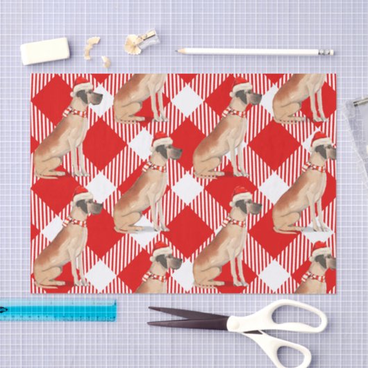 Rood en wit geplakt geweldig kerstfeest tissuepapier (Craft)