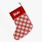 Rood en wit geplakt kerstkous kleine kerstsok (Achterkant (Hangend))