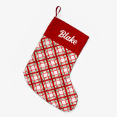 Rood en wit geplakt kerstkous kleine kerstsok (Voorkant (Hangend))