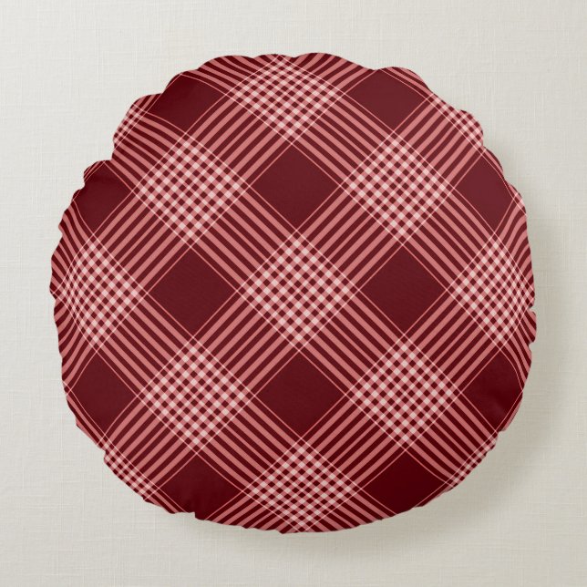 Rood en wit geplakt rond kussen (Voorkant)