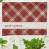 Rood en wit geplakt theedoek (Gevouwen)