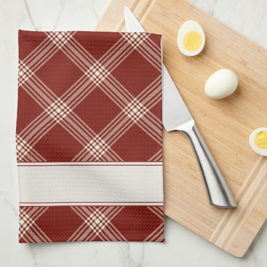 Rood en wit geplakt theedoek (Quarter Fold)