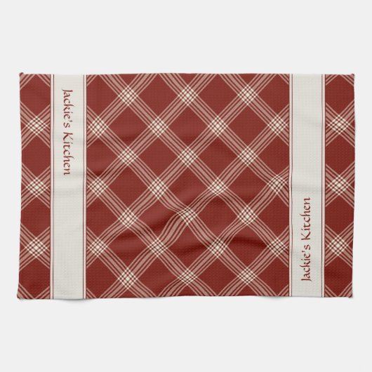 Rood en wit geplakt theedoek (Horizontaal)