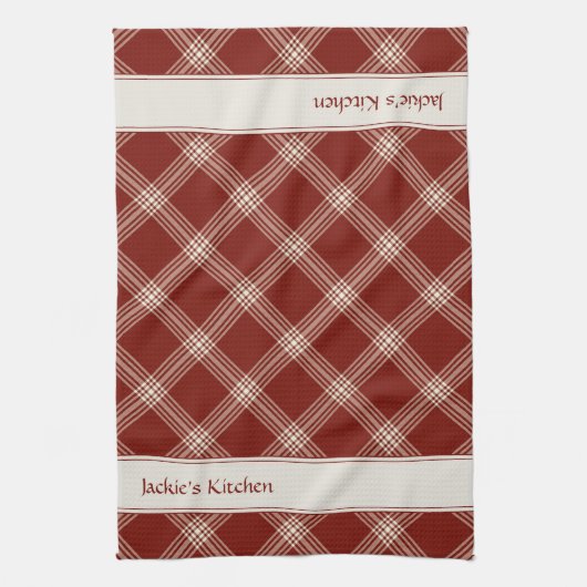 Rood en wit geplakt theedoek (Verticaal)