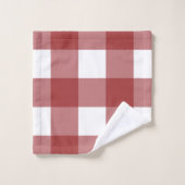 Rood en wit geruit bad handdoek (Wasdoekje)