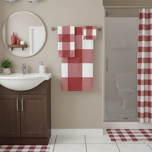 Rood en wit geruit bad handdoek