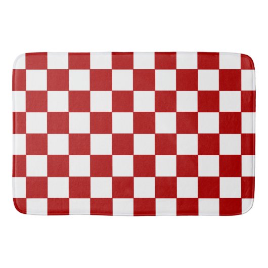 Rood en wit geruit badmat (Voorkant)