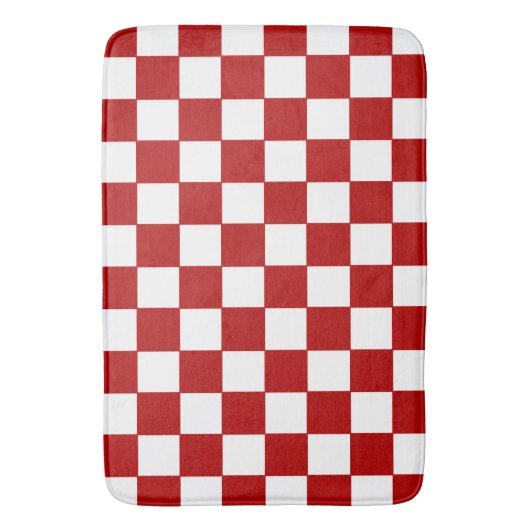 Rood en wit geruit badmat (Voorkant Verticaal)