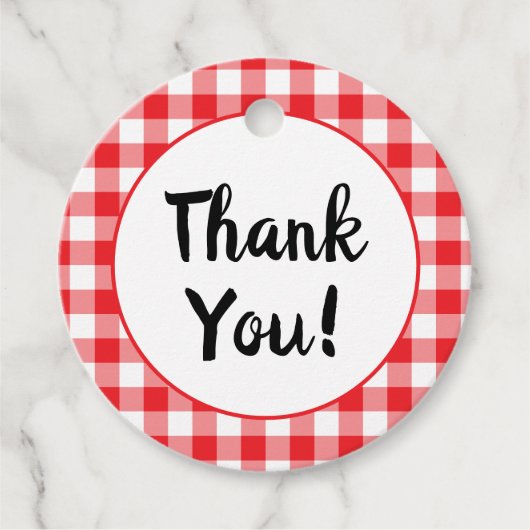 Rood en wit geruit Dank je wel Bedankjes Labels (Voorkant)