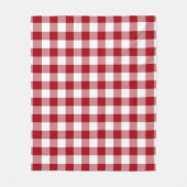 Rood en wit geruit gingham patroon fleece deken (Voorkant)
