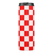 Rood en wit geruit patroon thermosbeker (Achterkant)