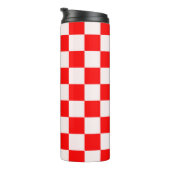 Rood en wit geruit patroon thermosbeker (Geroteerd rechts)