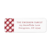 Rood en wit geruit Retouradreslabel Etiket (Voorkant)