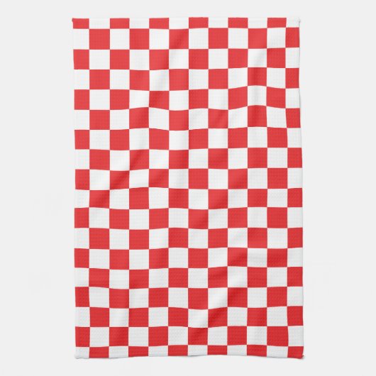 Rood en wit geruite keukenhanddoek (Verticaal)