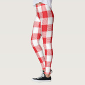 Rood en wit geruite Leggings voor vrouwen (Links)