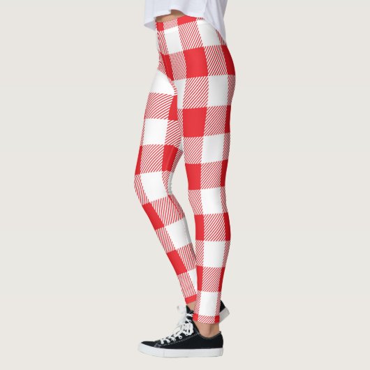 Rood en wit geruite Leggings voor vrouwen (Links)