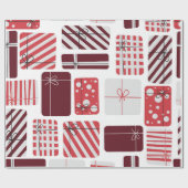 Rood en wit geschenkdozen Naadloos patroon Cadeaupapier (Vlak)