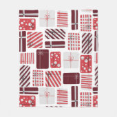 Rood en wit geschenkdozen Naadloos patroon Fleece Deken (Voorkant)