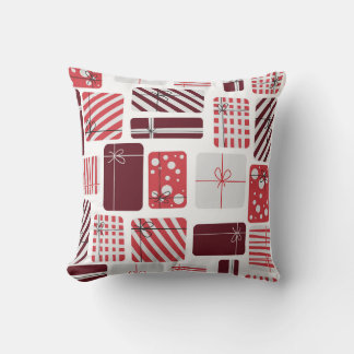 Rood en wit geschenkdozen Naadloos patroon Kussen