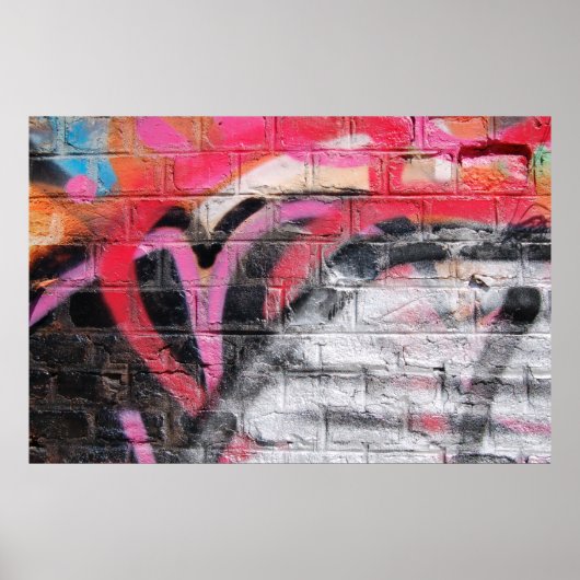 Rood en wit geschilderde wand poster (Voorkant)