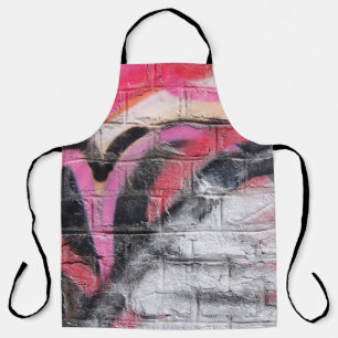 Rood en wit geschilderde wand schort