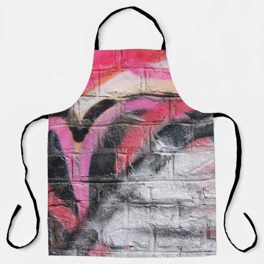 Rood en wit geschilderde wand schort (Voorkant)