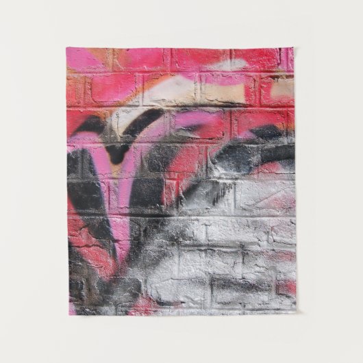 Rood en wit geschilderde wand wandkleed (Voorkant)