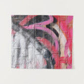 Rood en wit geschilderde wand wandkleed (Voorkant (horizontaal))