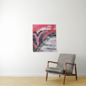 Rood en wit geschilderde wand wandkleed (In situ)