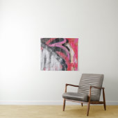 Rood en wit geschilderde wand wandkleed (In Situ (horizontaal))