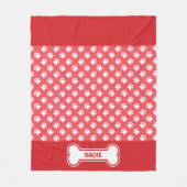 Rood en wit geslepen en bonen met naam fleece deken (Voorkant)