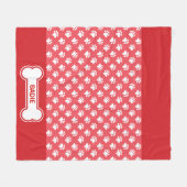 Rood en wit geslepen en bonen met naam fleece deken (Voorkant (Horizontaal))