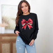 Rood en wit gestippelde boog t-shirt