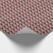 Rood en wit gestreept Amaryllis Floral Pattern Cadeaupapier (Hoek)