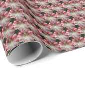 Rood en wit gestreept Amaryllis Floral Pattern Cadeaupapier (Rol Hoek)