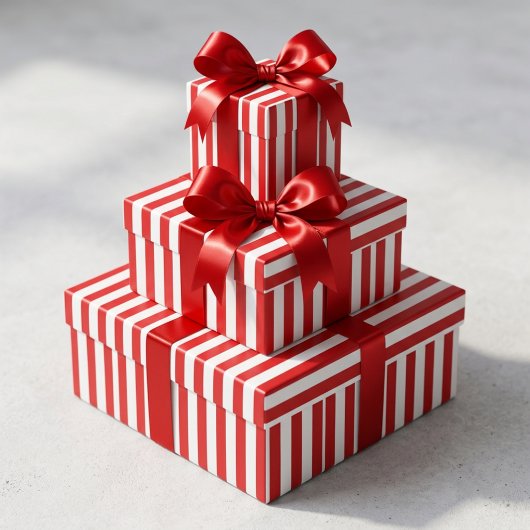 Rood En Wit Gestreept  Cadeaupapier