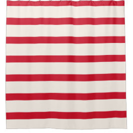 Rood en Wit Gestreept Douchegordijn